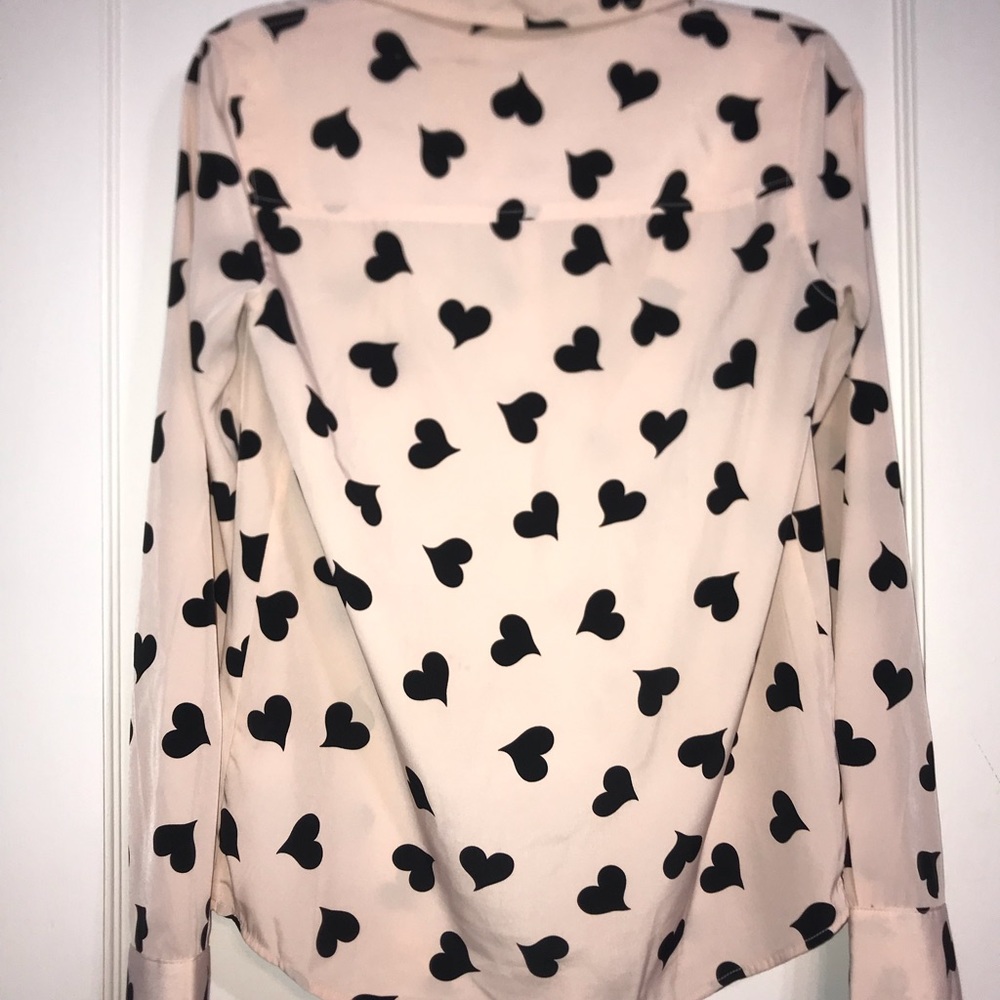 Pink button down w hearts